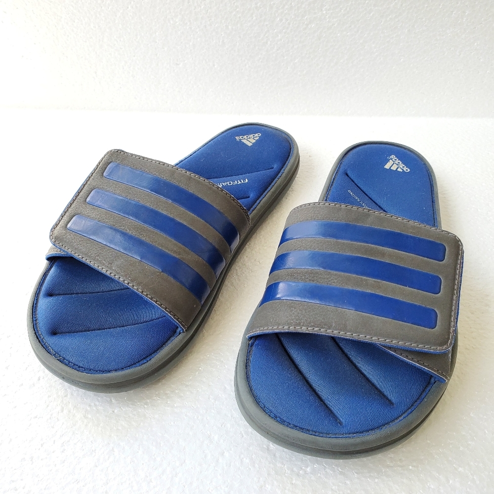 Adidas Slides Blue and Gray Size  5